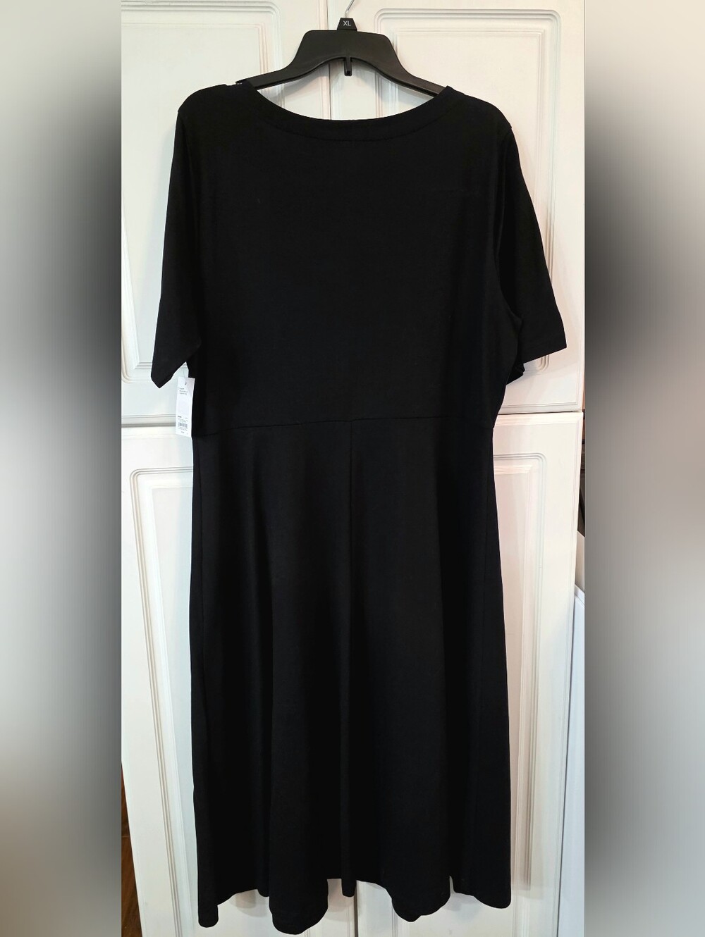 Croft &Barrow Black Midi Dress with Short Sleeves-Size X-Large- NWT